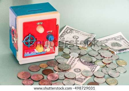 toy save box and cash