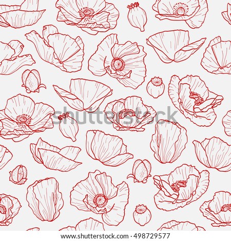 Seamless poppy pattern
