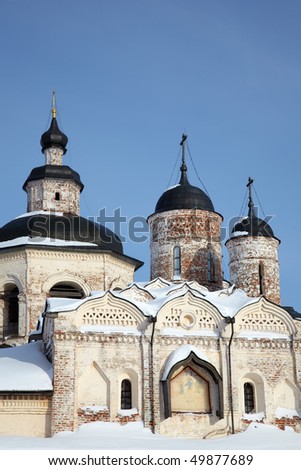 Old orthodox church in winter, Kirillov, Russia