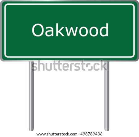 Oakwood , Georgia , road sign green vector illustration, road table, USA city