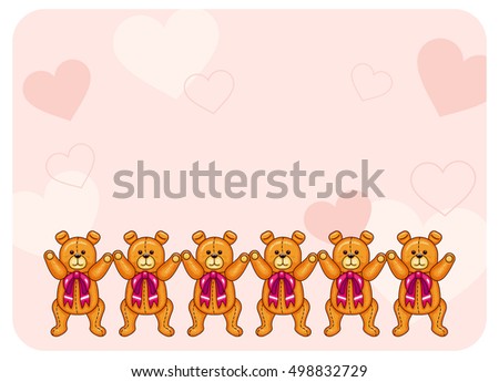 Cute color background with Teddy Bears. Raster clip art.