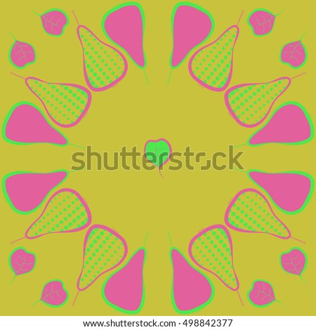 Pattern with pears motif,halftone.