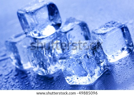 ice cubes closeup