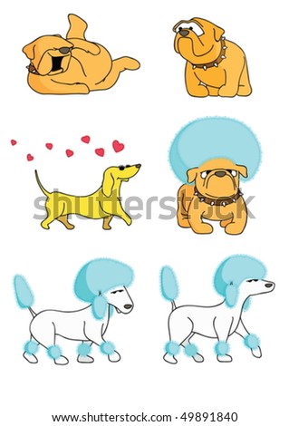 A funny dogs vector set