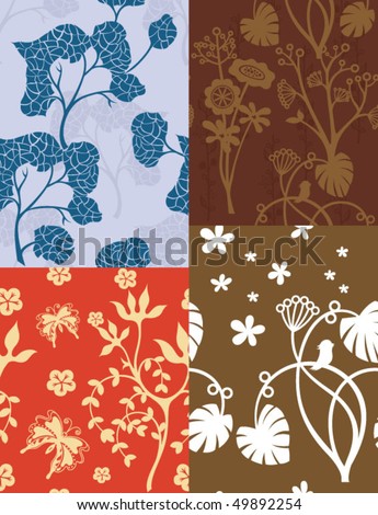 Seamless Floral Pattern Set 4