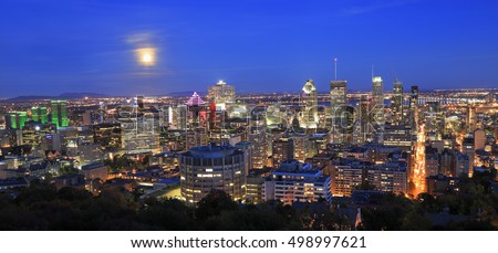 Montreal skyline at night, Quebec, Canada