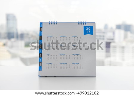 White calendar of year 2017