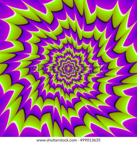 Green and purple background with flower (motion illusion)