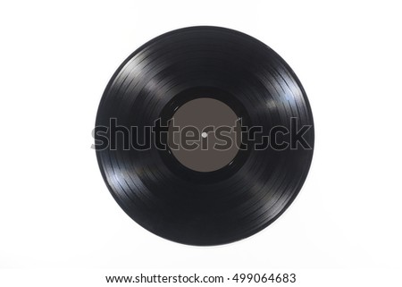 Vinyl record on white background