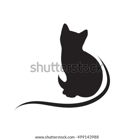 Vector illustration of cat logo on a white background.