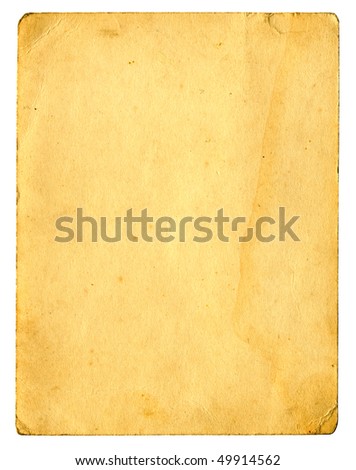 extreme big size of old paper page isolated on the white