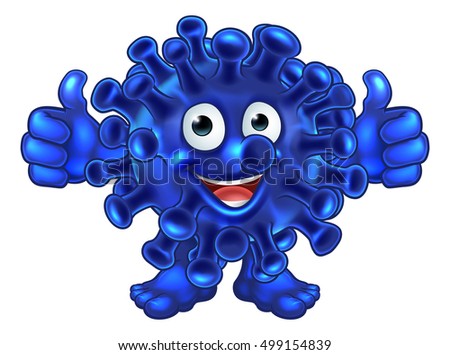 A cartoon monster, alien, virus or good friendly bacteria character
