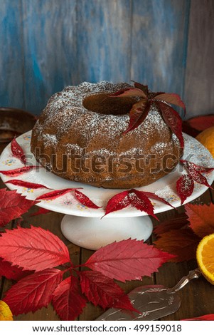 Autumn orange and poppy seed cake
