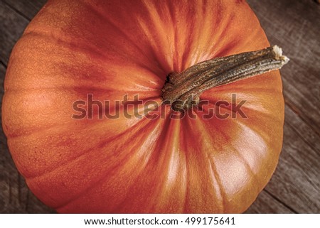 Halloween pumpkin on a wooden table