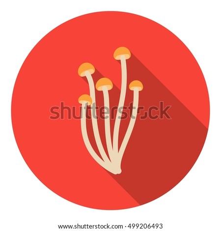 Enokitake icon in flat style isolated on white background. Mushroom symbol stock vector illustration.