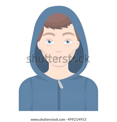 Drug addict man icon in cartoon style isolated on white background. Drugs symbol stock vector illustration.