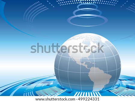 Technology background with a globe