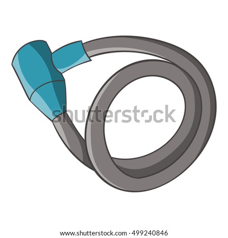 Bicycle lock icon in cartoon style isolated on white background  illustration