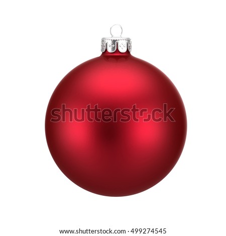 Red christmas ball isolated on white background Royalty-Free Stock Photo #499274545