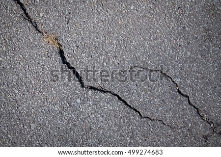 Fissure in asphalt