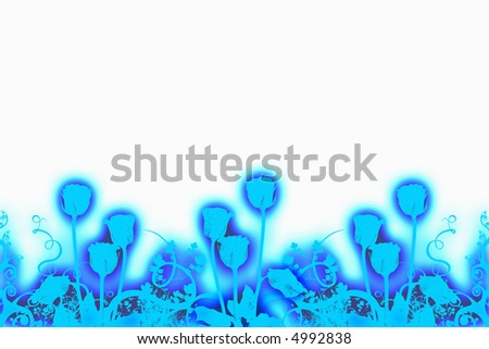 Glowing Blue Roses