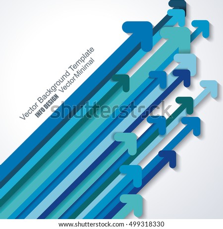 Blue paper arrows up abstract background, vector.