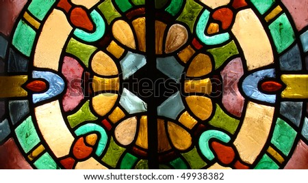 bright stained-glass window Royalty-Free Stock Photo #49938382
