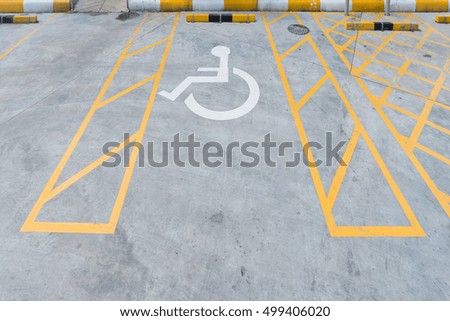 Handicap parking space,reserved for disable outdoor area
