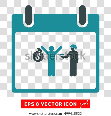 Vector Arrest Calendar Day EPS vector pictogram. Illustration style is flat iconic bicolor soft blue symbol on a transparent background.