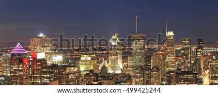 Montreal skyline at night, Quebec, Canada
