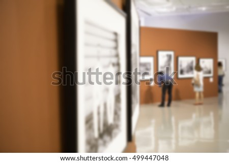 Abstract Blur Photo Of Art Gallery Interior