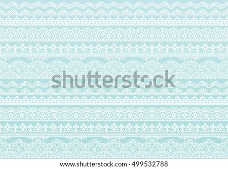 light blue background of lace trims.