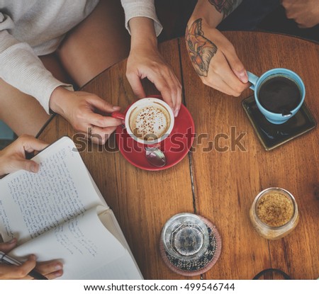 Group Of People Drinking Coffee Concept