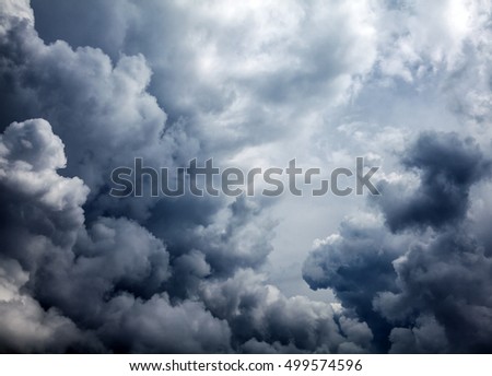 Storm Clouds closeup on the Sky Background Royalty-Free Stock Photo #499574596