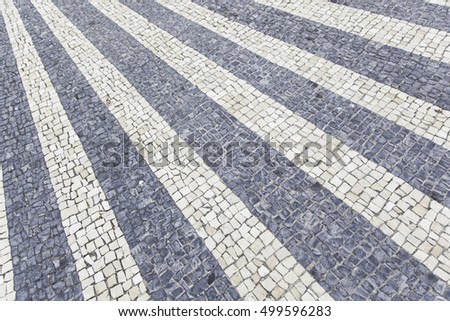 Mosaic floor, detail of a typical floor of the streets of Lisbon