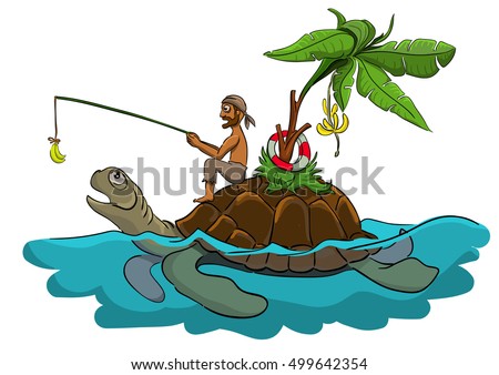 lone man swims in a large turtle
