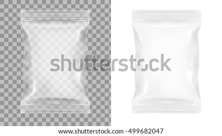 Transparent Packaging For Snacks, Chips, Sugar, Spices, Or Other Food EPS10 Vector Royalty-Free Stock Photo #499682047