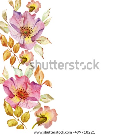 watercolor flowers border.background.template card