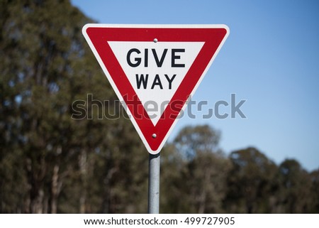 Give Way Sign, Traffic Sign.