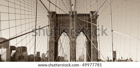 Brooklyn Bridge, vintage monochrome