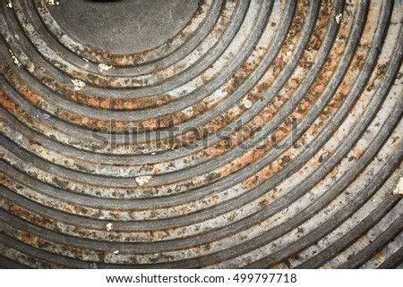 Old rusty metal manhole cover texture as abstract background
