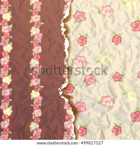 Rose flower pattern, Shabby Chic pattern with roses