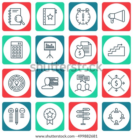 Set Of Project Management Icons On Presentation, Collaboration, Growth And Other Topics. Editable Vector Illustration. Includes Warranty, Brainstorm, Skills And More Vector Icons.
