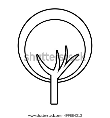 tree plant forest monochrome isolated icon vector illustration design