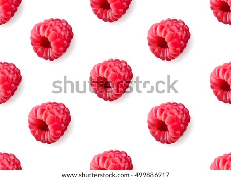 Vector realistic raspberry seamless pattern isolated. 3d fruit ornament for poster,banner, print, advertisement design. 