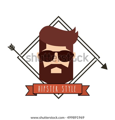 male avatar with hipster style vector illustration design