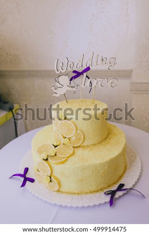 two-story yellow delicious cake