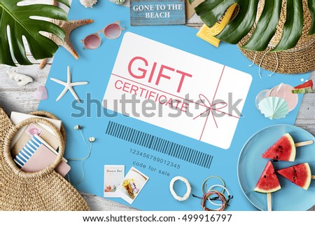 Gift Certificate Coupon Shopping Concept