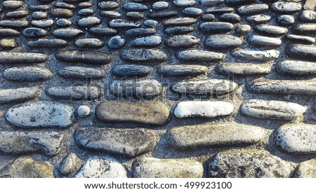 Old paving stone road in European countryside