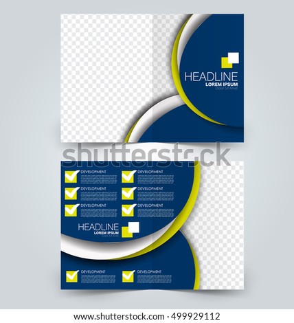 Abstract flyer design background. Brochure template. Can be used for magazine cover, business mockup, education, presentation, report. Blue and yellow color